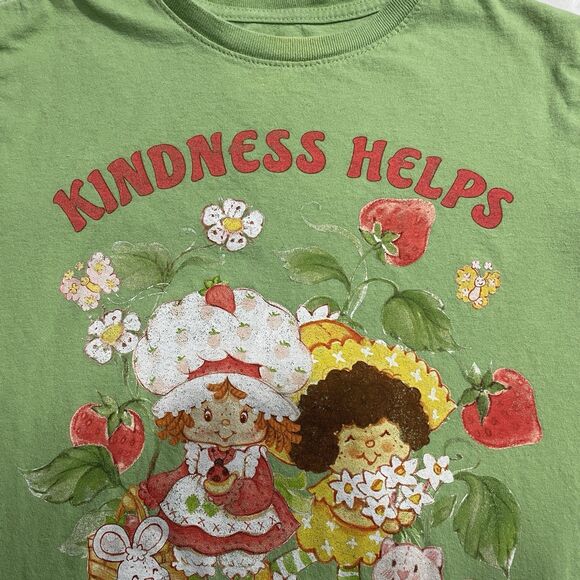 Strawberry Shortcake Kindness Helps Friendship Grow Green Graphic Tee Size XS - Picture 7 of 8